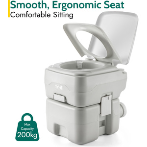 Portable Camping Flushable Toilet 20L - Grey by Trail