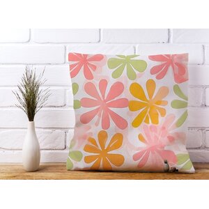 Yellow And Pink Flowers Cushions - Pink / 45cm by Warren Reed - Designer