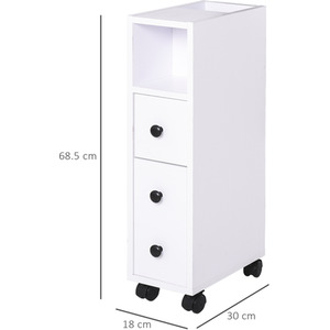 kleankin Slimline Bathroom Storage Unit - White by kleankin