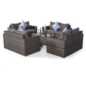 Giardino Sydney 8 Seater Rattan Conversation Sofa Set - Grey by Giardino