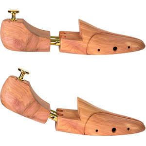 Luxury Cedar Wood Shoe Tree 3 Pairs - Brown / 46-48 by tectake