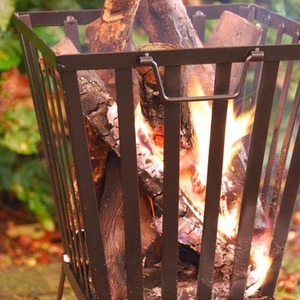 Square Fire Pit Basket - Black