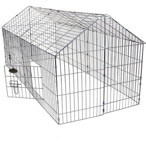 Metal Pet Run with Sunshade and Roof - Steel by Easipet