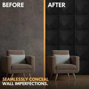 3D Wall Panels (50x50 cm) PVC Cladding Panel in Chevron Line Design by NOVECRAFTO