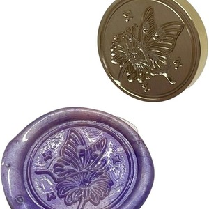 Butterfly Flower Wax Stamp Head - Gold by Syntego
