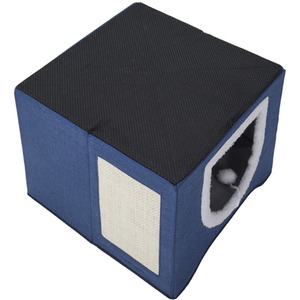 Foldable Cat Bed with Scratcher - Navy by Kidkid