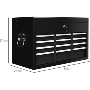 HOMCOM Lockable Metal Tool Chest - Black by HOMCOM