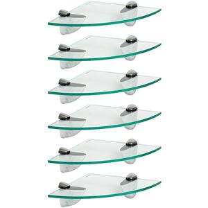 Floating Glass Corner Shelf - 20cm - Chrome / 6 by Harbour Housewares