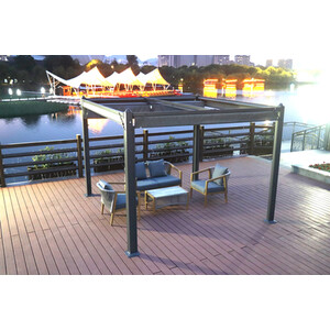 Naples Aluminum Pergola - Dark Grey / 3m by Malay