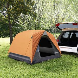 Outsunny 3-4 Person Camping Tent, 3-4 Man Tent - Orange by Outsunny