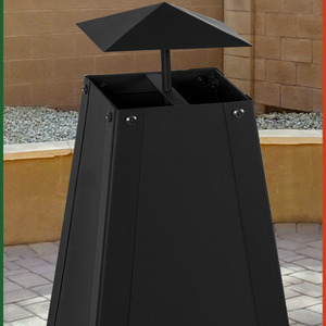 Quadrilateral Pyramid Fire Pit Chiminea - Black