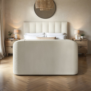 Megane Boucle Side Lift TV Ottoman - Beige / Double by Flair