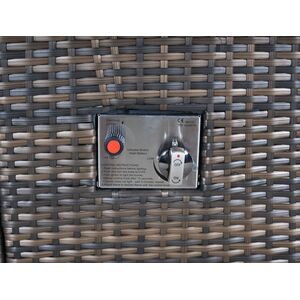 Arizona Fire Pit Round Rattan Patio Dining Set - Brown / 6 by Giardino