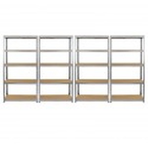 Monster Racking 4 x Galwix Galvanised Steel Shelves - Silver by Monster Racking