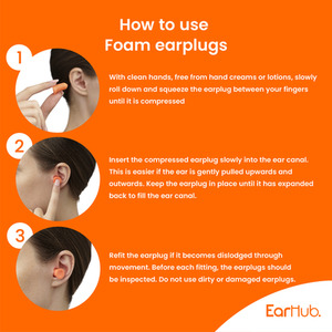 EarHub Premium 10 Pairs of Soft Foam Earplugs - Orange by EarHub