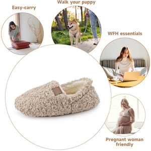 Thickened Curly Fur Warm Slippers by komore