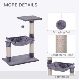 Pawhut Multi Level Cat Activity Tree - Grey by Pawhut