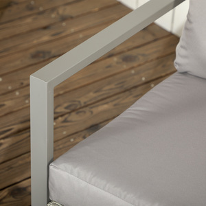 Outsunny Outdoor Patio Sofa Set with Table Cushions Stool - Light Grey by Outsunny