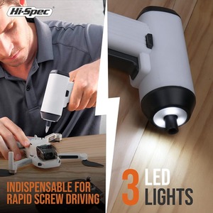 Electric Screwdriver Set 3.6V Rechargeable - White