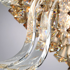 3 LED Colours Crystal Flush Ceiling Light Chandelier