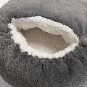 Plush Sherpa Fleece Anti-Slip Microwavable Mono Foot Warmer Slipper - Charcoal by OHS