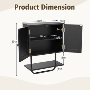 Bathroom Wall-Mounted Cabinet - Black by Costway
