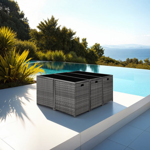 Malaga 641 Rattan Garden Furniture Set with Protective Cover by tectake