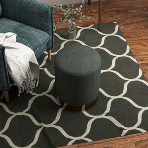 HOMCOM Round Upholstered Foot Stool with Padded Seat - Green by HOMCOM