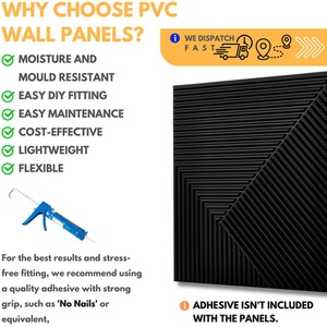 3D Wall Panels (50x50 cm) PVC Cladding Panel in Chevron Line Design by NOVECRAFTO