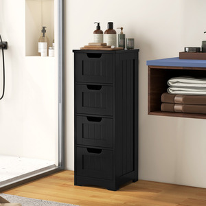 Costway Floor Storage Cabinet Bathroom Cabinet - Black by Costway