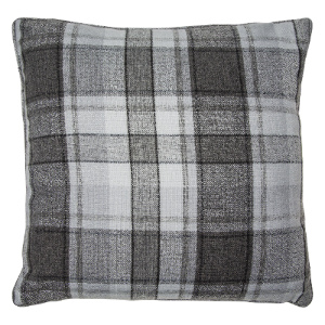 Highbury Check Cushion - Grey / 45cm by Divante