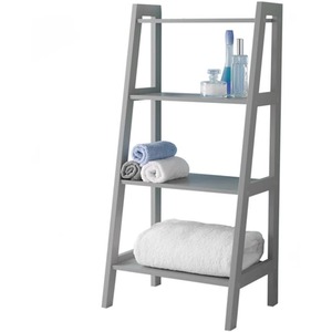 Grey 4 tier Ledder Shelf Storage Rack - Grey by Biznest