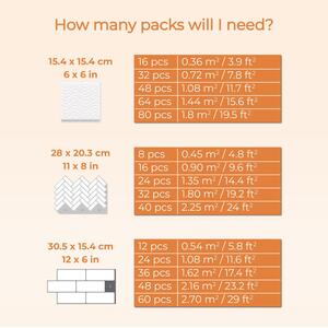 3D Tile Stickers Multipack - White / 28.5cm / 28cm / 40 by WALPLUS