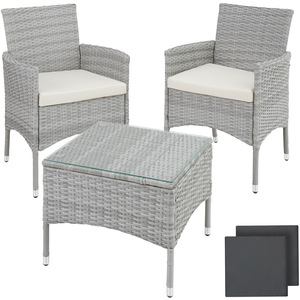 Rattan Garden Furniture Set Lucerne Two Sets Of Cushion Covers by tectake