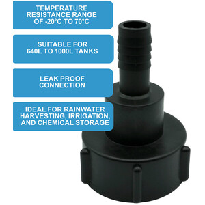 IBC S60x6 (2 inch) Female to (2 inch) Hose Tail by DNA PACKAGING LTD