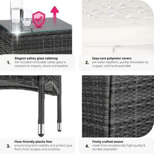 Rattan Garden Furniture Set Lucerne Two Sets Of Cushion Covers by tectake