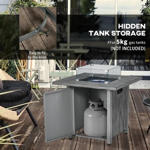 Nova Square Fire Pit Table - Grey by Chilli Seating