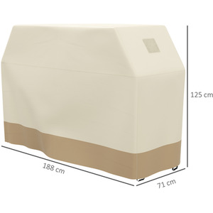 Outsunny Waterproof BBQ Cover 152 x 66 x 115cm - Beige / 188cm by Outsunny