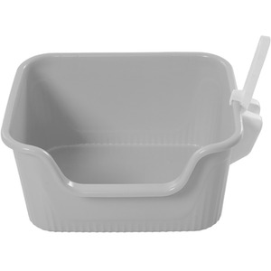Solid-Colour Open Cat Litter Tray with Scoop by Livingandhome