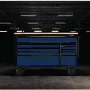 Draper Bunker Roller Workstation with Workbench - Blue / Roller Tool Cabinet, 10 Drawer by Draper