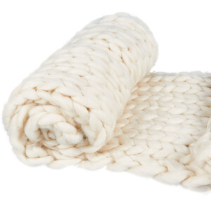 Divante Chunky Knit Throw - Ivory by Divante