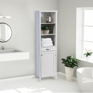 Tall Storage Cabinet - White
