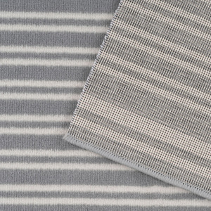 Grey Striped Cut To Measure Stair Carpet Runner 60cm Wide by The Rug House