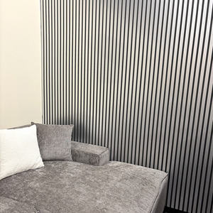 4x Wood Acoustic Slatted Wall Panels - Chrome Metallic by Aluxo