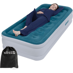 Inflatable High Raised Single Air Bed Mattress with Built-In Electric Pump by airzzZ