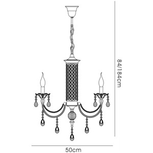 Leana Ceiling Pendant Chandelier 4 Light Satin Nickel, Crystal - Satin Nickel