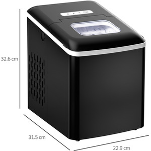 HOMCOM Portable Ice Maker with Automatic Cleaning - Black by HOMCOM
