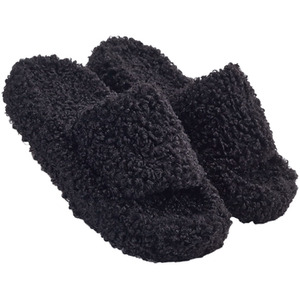 Soft Plush Open-Toe Cotton Slippers by Livingandhome