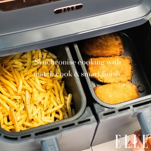 ELLE 9L Dual Air Fryer - Grey & Rose Gold / Double Air Fryer by GRS