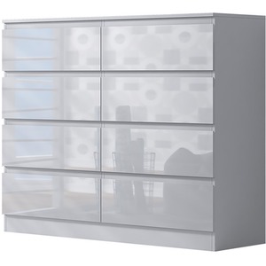 Gloss White Chest Of Drawers - White / 8 by FWStyle